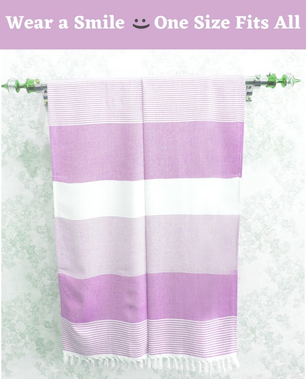 Bamboo Cotton Large Bath Towel | Ultra Soft, Absorbent, Light Weight, & Quick Dry | Purple - Image 2