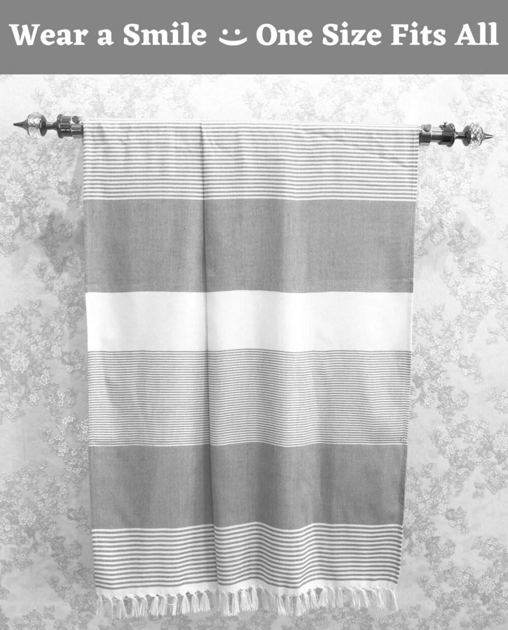 Bamboo Cotton Large Bath Towel | Ultra Soft, Absorbent, Light Weight, & Quick Dry | Grey - Image 2