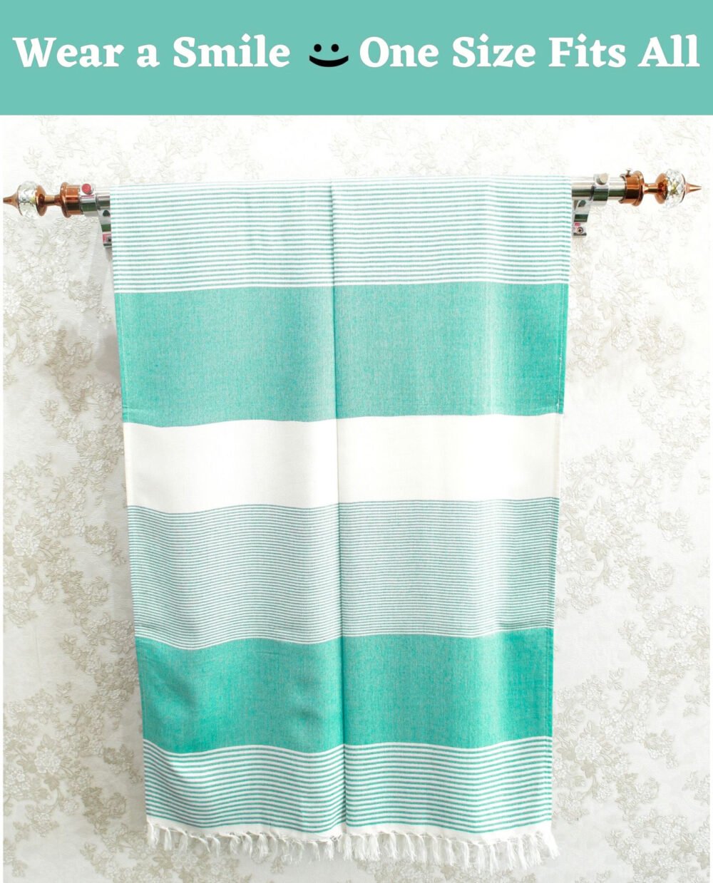 Bamboo Cotton Large Bath Towel | Ultra Soft, Absorbent, Light Weight, & Quick Dry | Green - Image 2