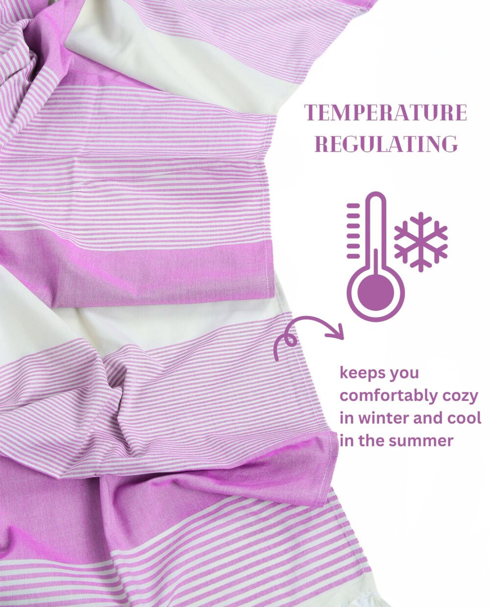 Bamboo Cotton Large Bath Towel | Ultra Soft, Absorbent, Light Weight, & Quick Dry | Purple - Image 4
