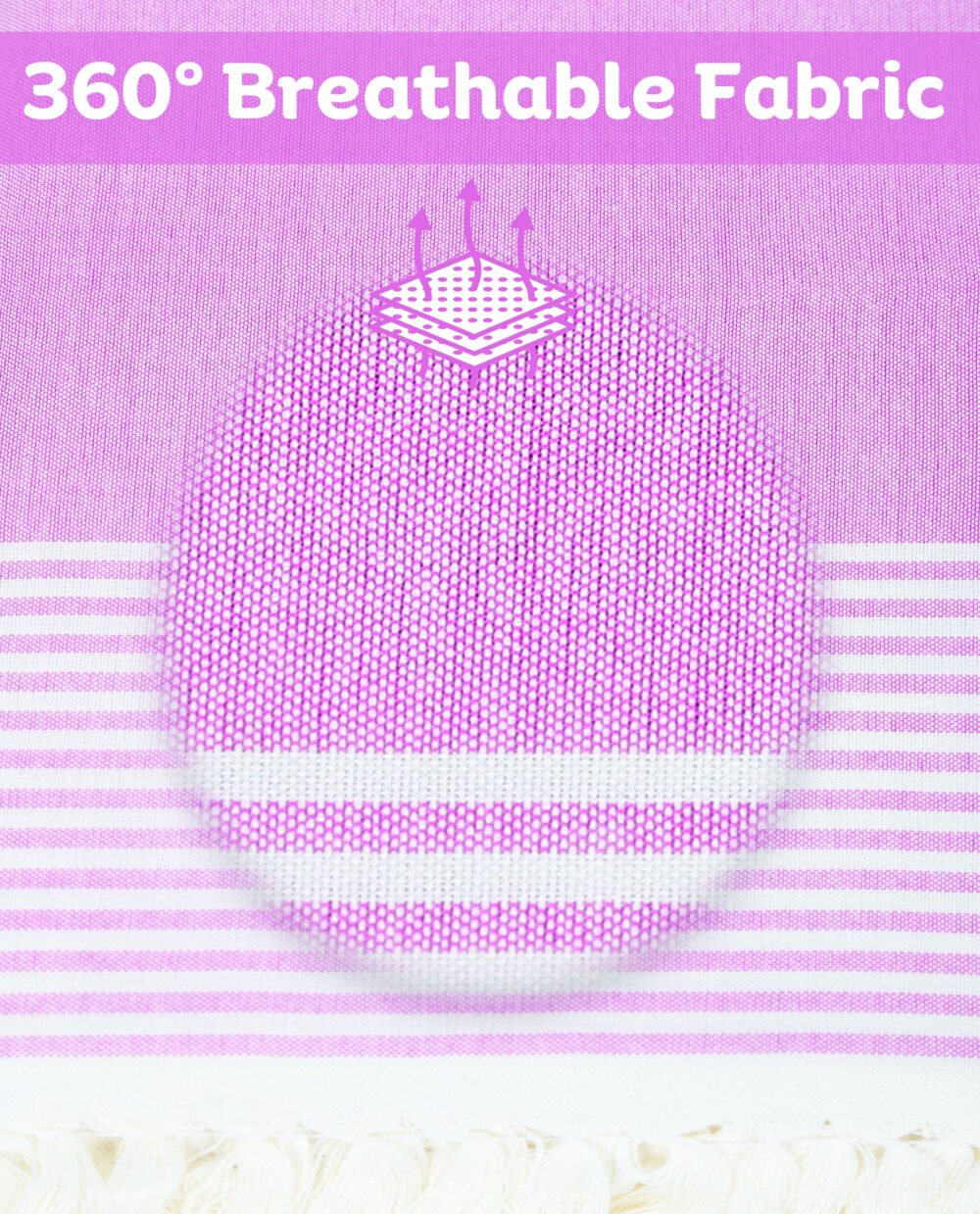 Bamboo Cotton Large Bath Towel | Ultra Soft, Absorbent, Light Weight, & Quick Dry | Purple - Image 5