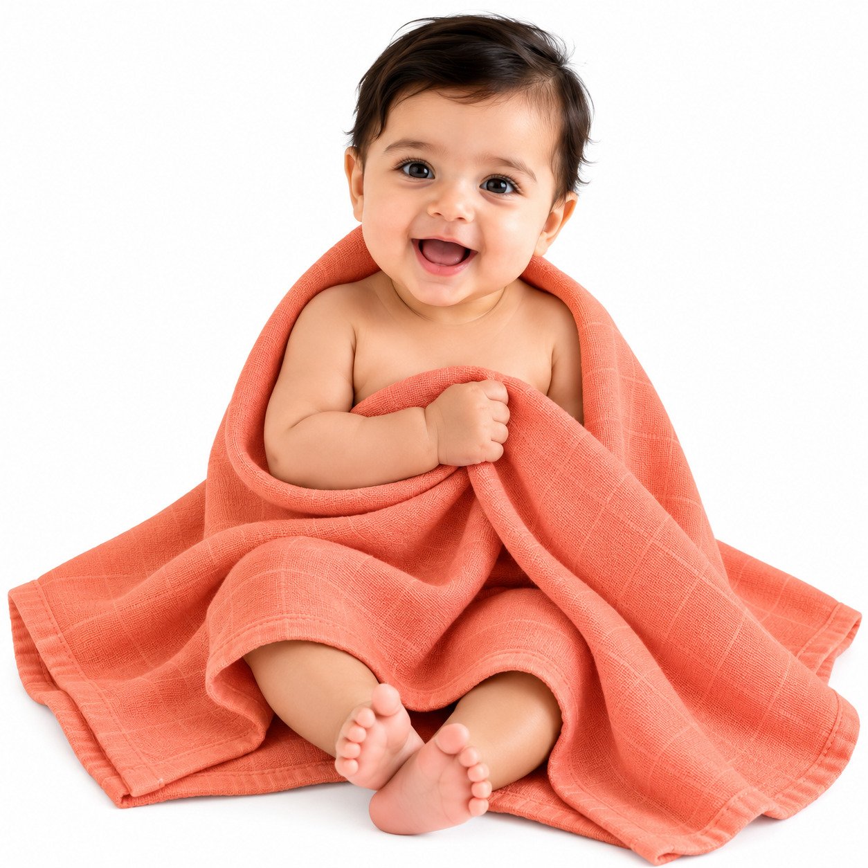 Towels World Naturally Dyed Orange Newborn Baby Towel