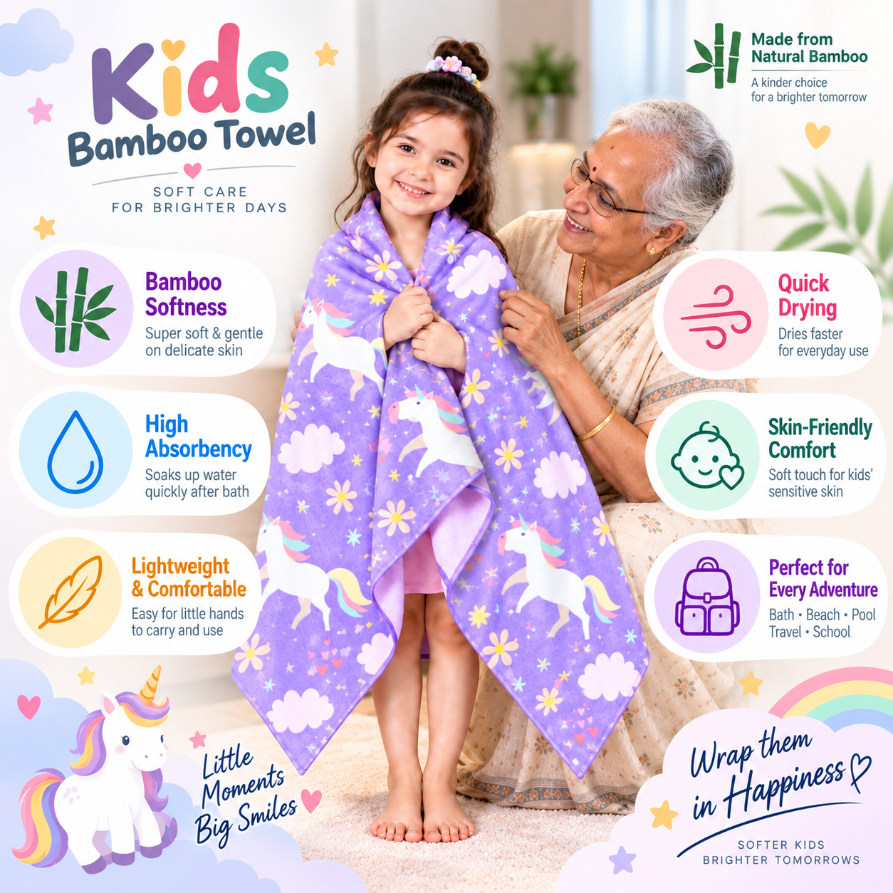Towels World Kids Bamboo Towels – Pack of 2 - Image 2
