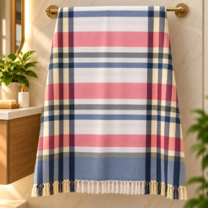 Towels World Premium Cotton Bath Towel – Classical Checks