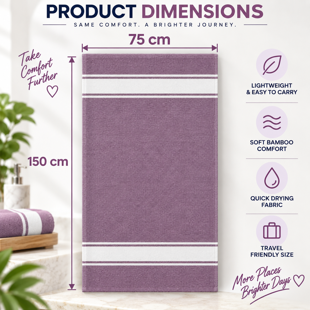 Towels World Lightweight Bamboo Bath Towel - Image 4