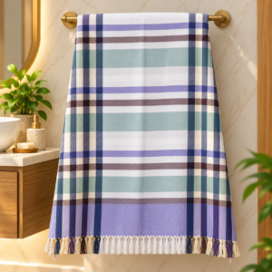 Towels World Premium Cotton Bath Towel – Classical Checks