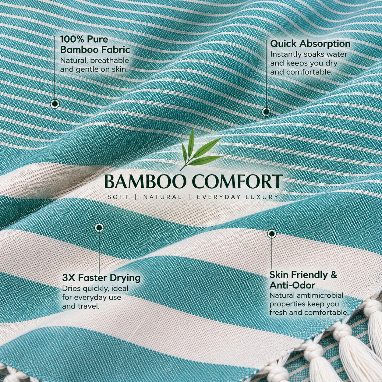 Towels World Pure 100% Bamboo Bath Towel - Image 3